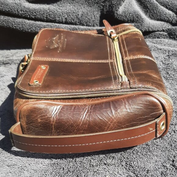Fossil Men's Leather Hanging Toiletry Wash Bag Brown Travel Nashville Predators - Picture 8 of 13